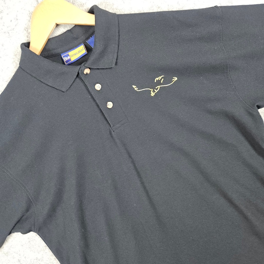Blue‎ Generation Men's Size L Black NH Embroidered Eagle Polo Shirt Scouts BSA